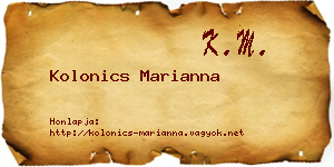 Kolonics Marianna névjegykártya